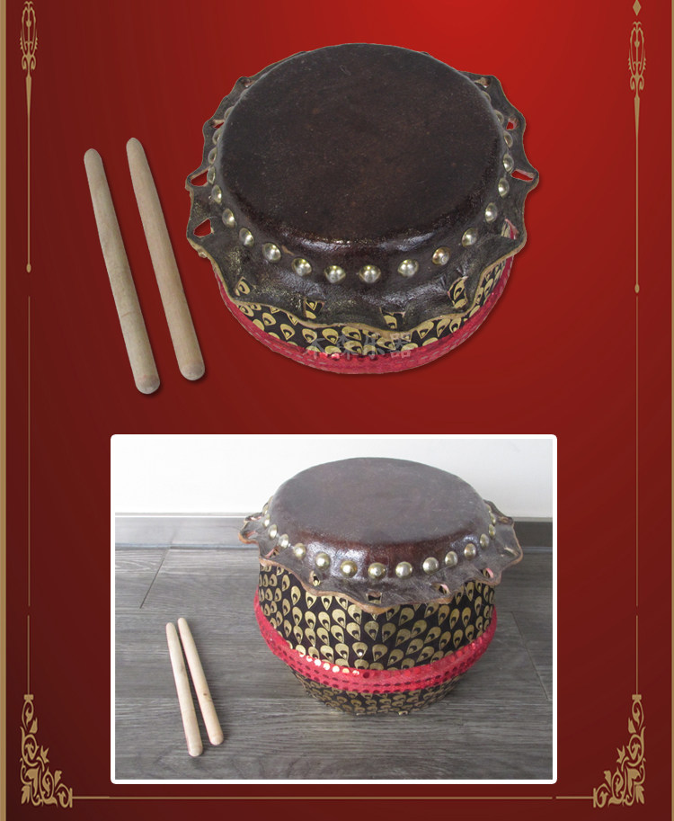 木森乐器狮鼓佛山6寸狮鼓儿童舞狮子道具狮鼓牛皮鼓8寸醒狮鼓包邮