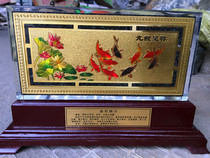 Jinshi BRICS Natural Golden Stone Brick ornaments Business Gifts Send Yellow Packaging Gift Box Support Customization