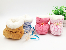Baby shoes 0-3-6 months autumn and winter thick cotton boots newborn soft-soled toddler shoes lace-up warm men and women babies