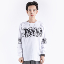 Non-Zero Denis popping Heavy T-shirt Print Small neckline American base shirt Cotton Street Dance West Coast Long Sleeve