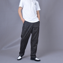 Dance feel gold striped popping pants locking academic style trousers men mechanical dance lock dance vertical stripe trousers