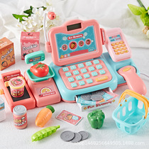 Childrens supermarket cash register toy little girl simulation card cash register intelligent voice recognition house set