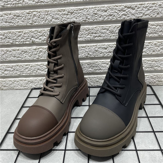 Broken code processing Spring and Autumn Korean color block Martin boots for women slim lace-up zipper round thick sole short boots for women
Broken code processing Spring and Autumn Korean color block Martin boots for women slim lace-up zipper round thick sole short boots for women