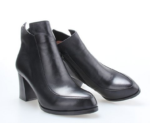 沙秀短靴女秋冬2015潮尖头高粗跟短靴及裸靴侧拉鍊女靴子665-9321