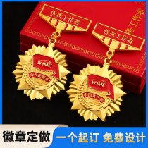 The metal medal is customized for the production of the badge badge logo brogo brooch medal design gold commemorative coin badge design