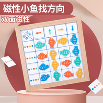 Small fish looking for directions children Early teaching Puzzle Class Directions Color Cognitive Thinking Training Area Toys Activity Materials