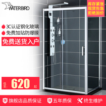 Mu Bird Shower Room Square L-shaped Must Move Customized Bathroom Tempered Glass Toilet Partition Sliding Door Bathroom