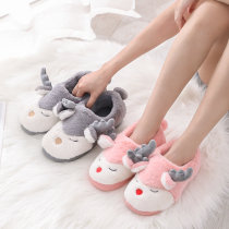 Winter cotton slippers women cute 2019 new home cartoon indoor home home home couple plush slippers men