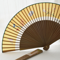 Ancient style fan folding fan womens style Chinese style Hanfu accessories dance classical folding silk cloth bronzing fan portable Portable