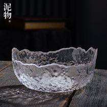 Mud salad bowl Large tea washing hammer pattern Glass washing Jianshui Kung fu water bowl building fruit plate cup Washing cup bowl