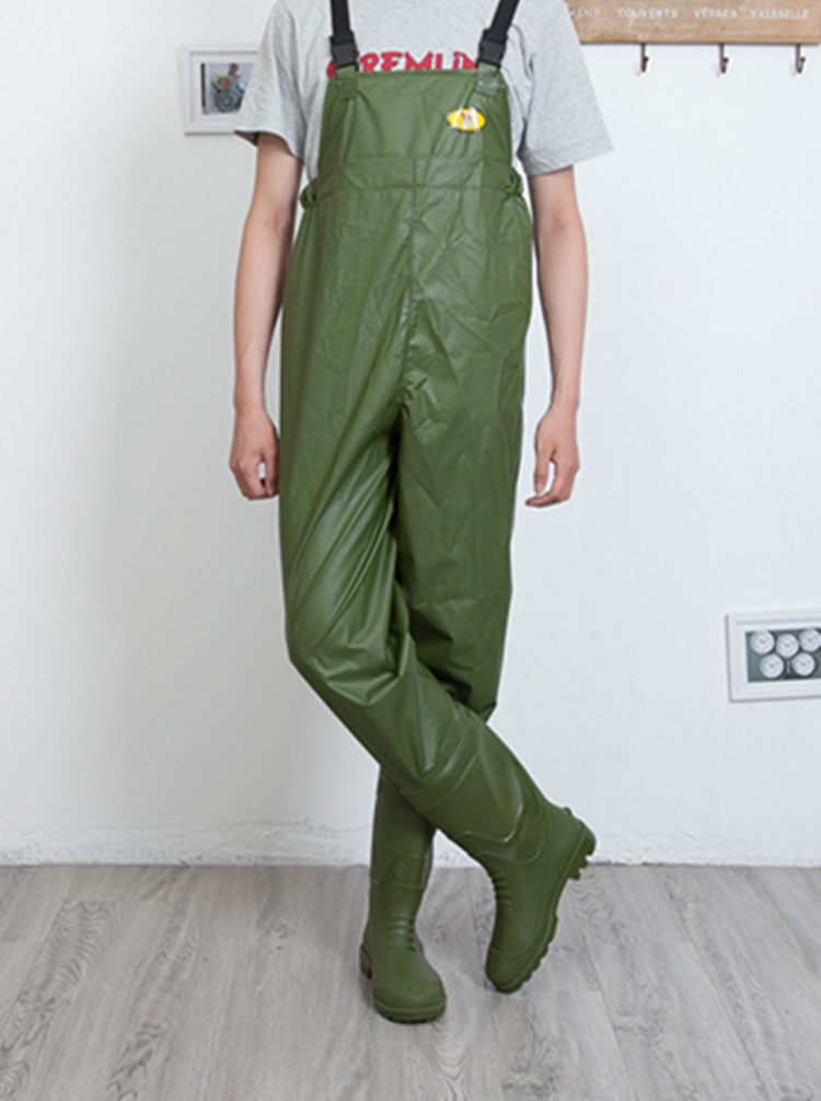 男女加厚半身松紧齐腰下水裤钓鱼捕鱼插秧靴过膝长筒雨鞋防水雨裤