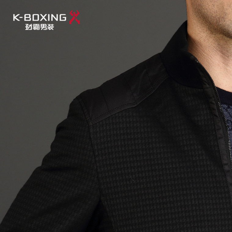 K-boxing/劲霸毛呢茄克 男士秋季商务拼接夹克jacket|FKWX3702