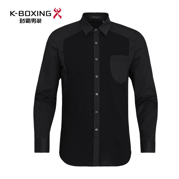 K-boxing/劲霸男士长袖衬衫青年商务工装衬衣袖衬衫正品|DCCU3348