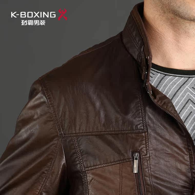 K-boxing/劲霸男装茄克 秋季中长版夹克外套翻领夹克衫|FKZX3706