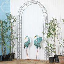 American Country Vintage Wrought Iron Flower Arch Balcony Garden Courtyard Terrace Plant Arch Climbing Pergola
