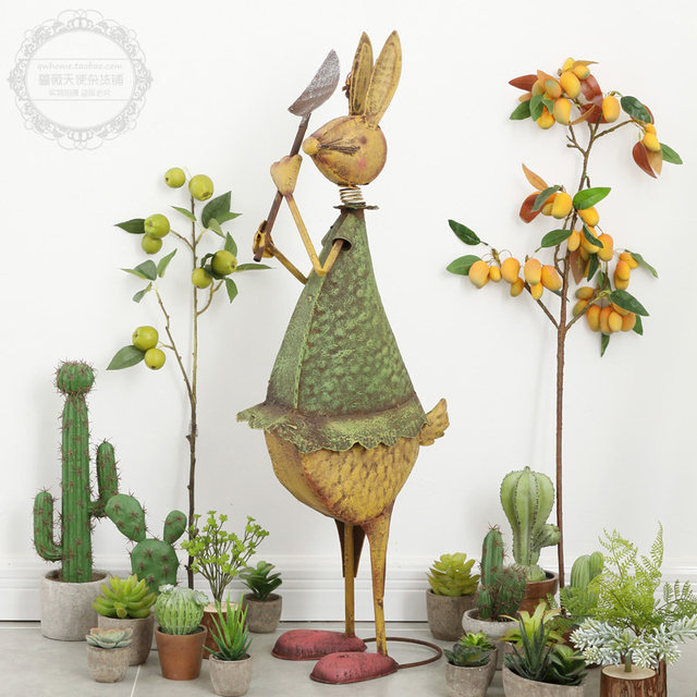 American country garden decoration ornaments wrought iron rabbit floor decorations balcony courtyard gardening creative home American country garden decoration ornaments wrought iron rabbit floor decorations balcony courtyard gardening creative home