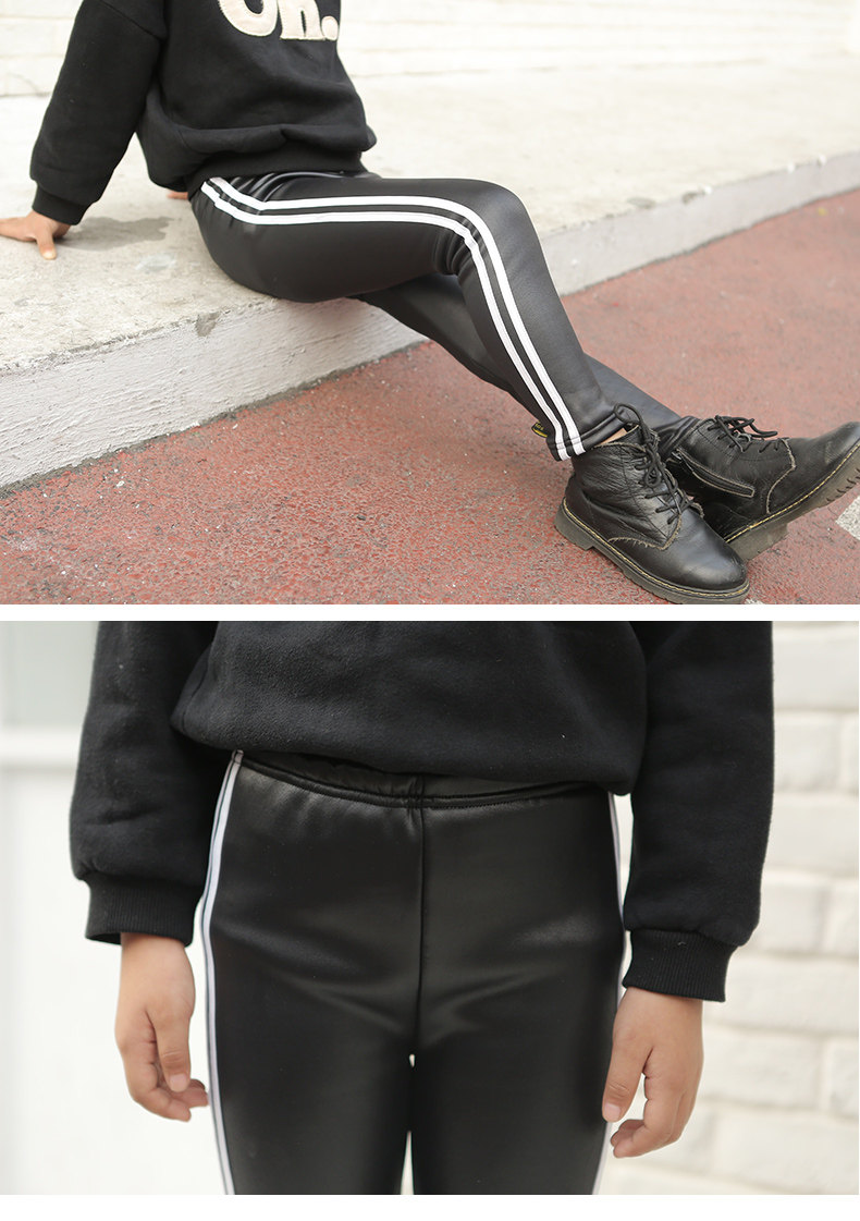 2018保暖秋冬季儿童外穿pu仿皮皮裤