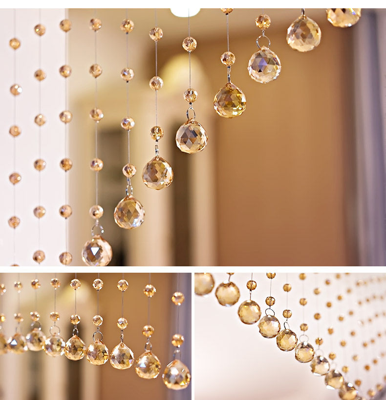 水晶帘子珠帘隔断帘客厅卧室门帘玄关过道装饰半挂吊帘成品免打孔