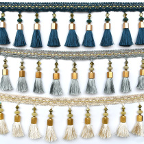 Tianhe new European curtain beads tassel lace curtain home decoration curtain accessories hanging ear manufacturers spot