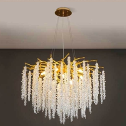 New light luxury crystal chandelier French luxury chandelier bedroom living room dining room luxury tassel ice bar lamps