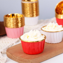 50 golden high temperature resistant paper cups party cake Cup curling tool roasting Maffin Cup resistant baking paper holder mold