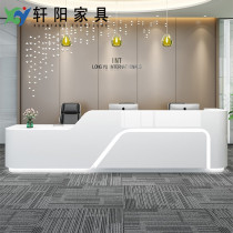 Custom Simple Fashion Company Baking Paint Front Desk Reception Desk Hotel Consultation Cashier Beauty Salon Bar Desk Desk