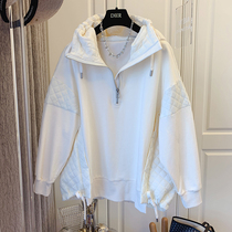 DHR Japanese design sense niche loose splicing Diamond cotton loose fake two-piece sweater jacket jacket 2021