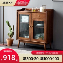 Side Cabinet full solid wood tea cabinet modern simple wine cabinet one wall home side cabinet living room locker cabinet