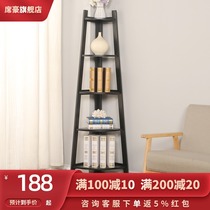 Solid wood corner floor-to-ceiling shelf Modern simple living room bedroom fan-shaped multi-layer corner partition decorative frame