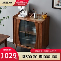 Side cabinet wine cabinet solid wood small apartment Nordic style kitchen storage cabinet narrow tea cabinet side cabinet living room wall
