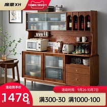 Side cabinet restaurant cabinet wine cabinet wine cabinet solid wood tea cabinet living room wall household locker modern simple storage cabinet