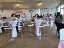 Shanghai Opening Annual Meeting Wedding Stage Table And Chairs Rental-Han-style High-footed Bench Table Bar Chairs Rental Rental
