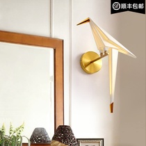 Nordic Luminaire Bedroom Bedhead Small Bird Wall Lamp Shake Soundnet Red Hotel Designer Rear Modern Light kpapyrus Crane Wall Lamp