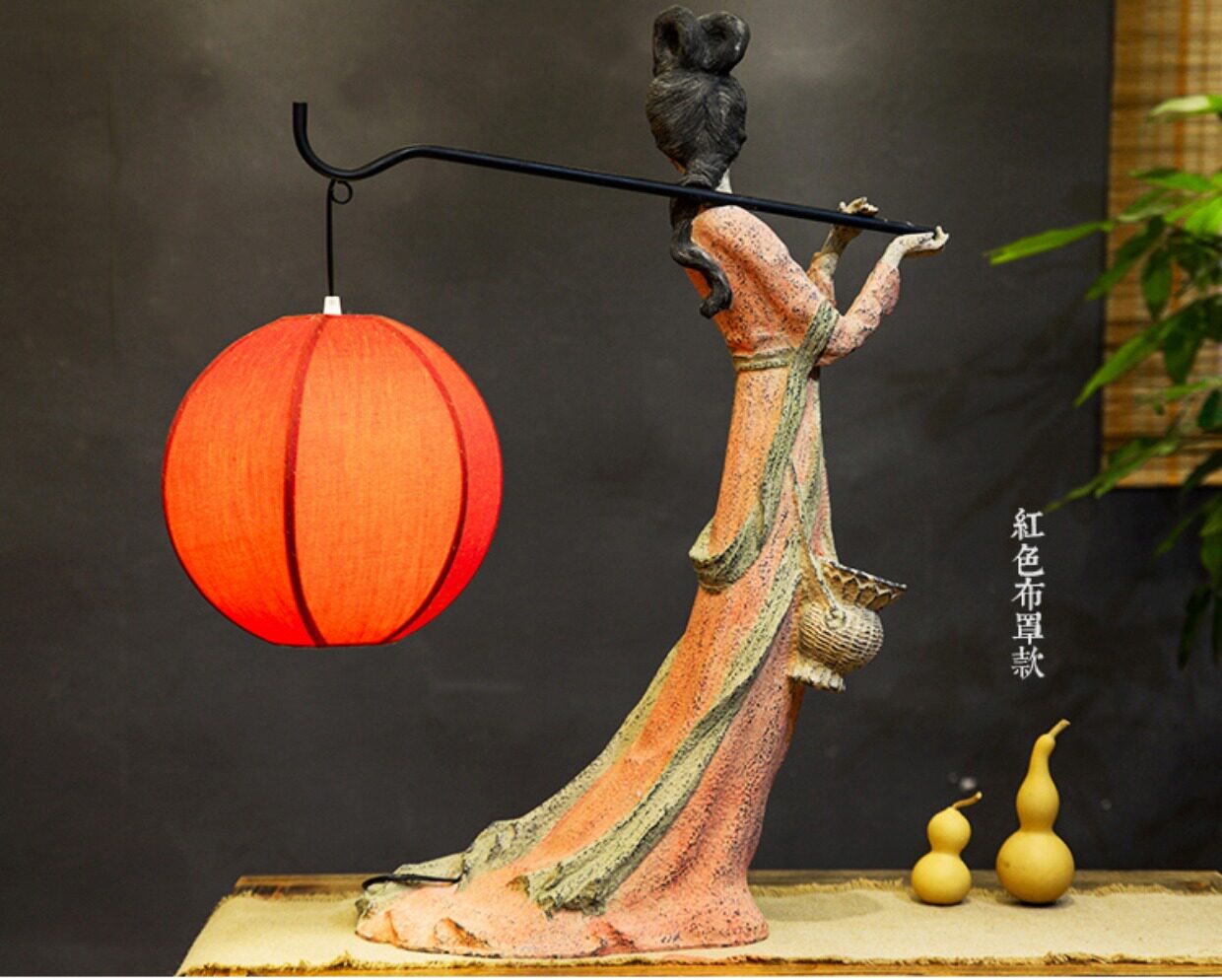 现代中式仿古仕女台灯客厅书房装饰摆件灯饰古典艺术复古落地台灯