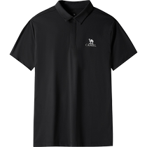 Camel outdoor ice-sensitive quick-drying polo shirt mens short-sleeved 2024 summer liquid sunscreen 3A grade antibacterial breathable top