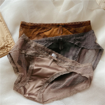 Lace underwear ultra-thin perspective transparent Japanese mesh sexy little womens hips low waist triangle cute cotton crotch