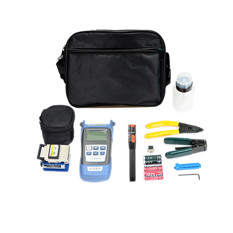 optical fiber cold joint toolkit fusion machine covered with leather cable toolbox optical power meter red light pen cutter