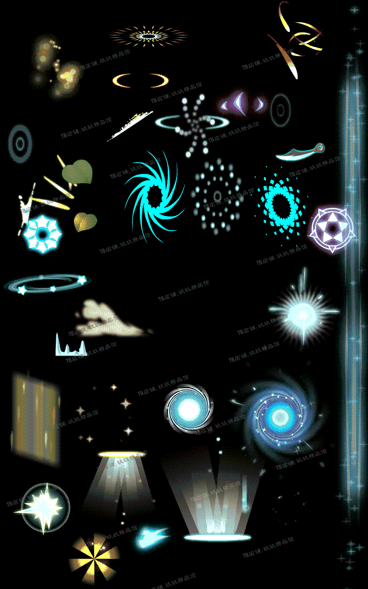 flash 矢量三消游戏特效 光束 龙 爆炸 星星闪光 动画