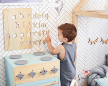 sunnykids childrens room decoration 26 letters Wooden wall decoration Early education English alphabet wall sticker decoration props