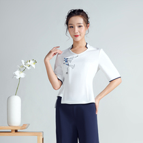 Three grid original design 2021 summer technician clothing beauty health overalls bathing foot bath two-piece female