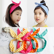 Han edition children hair with baby multicolored head with girl rabbit ear hair stirrup hair accessories hair dressing head hoop