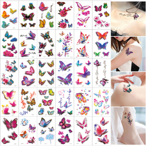 (30 photos) 3D three-dimensional tattoo stickers waterproof female long-lasting sexy rose flowers butterfly hipster scar stickers
