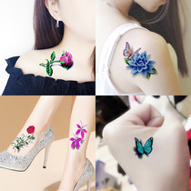 2020 new 3D three-dimensional tattoo stickers female waterproof lasting lifelike butterfly flower non permanent