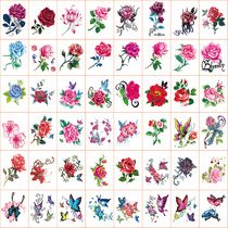 (A 50) tattoo sticker waterproof female rose flower lasting arm tattoo butterfly realistic painted scar