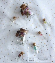 Mini wooden stopper wish bottle Pudding bottle Wishing bottle Drift bottle Dried flower glass bottle Shooting photo photography props
