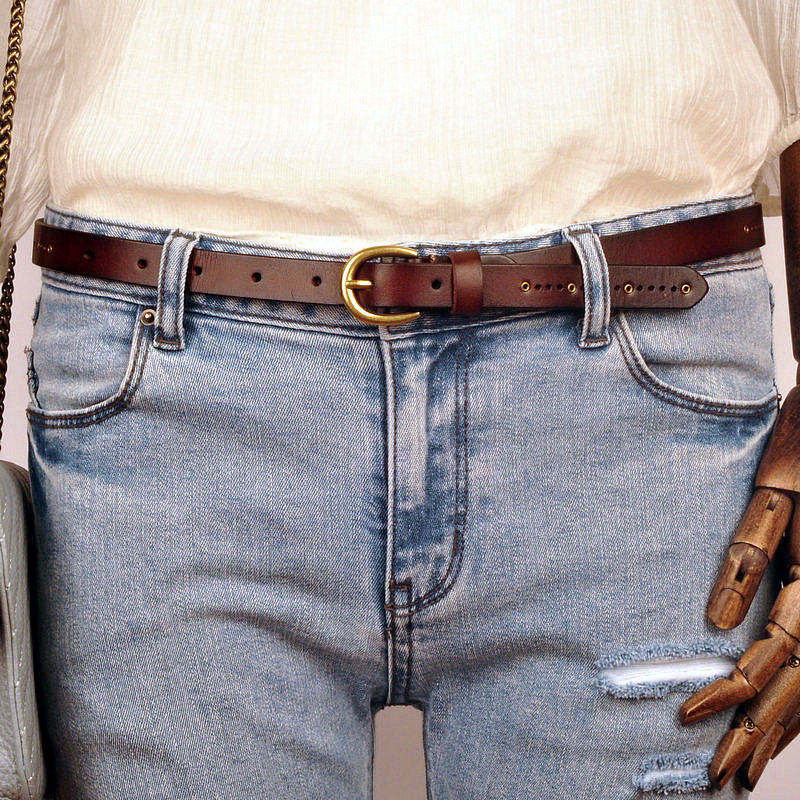 皮带女细休闲百搭真皮牛仔裤 腰带女简约百搭韩版复古头层牛皮窄_7折