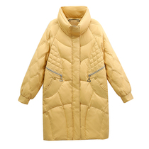 Lightweight down jacket womens long model 2020 new winter fashion simple Joker white duck down light coat tide