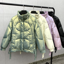 2020 Winter new disposable shiny goose down jacket womens short slim fashion white duck down bread jacket