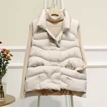 Dongdaemun down vest female short wear 2020 Korean version of new autumn winter white duck down vest chopping shoulder coat tide