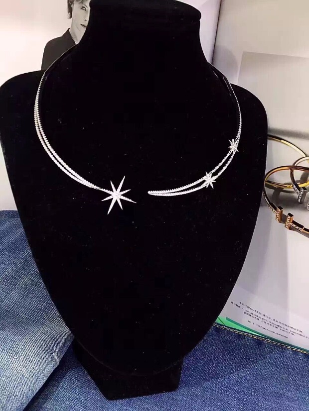 apm项鍊女锁骨链日韩简约百搭925纯银满钻流星项圈 脖子饰品颈带